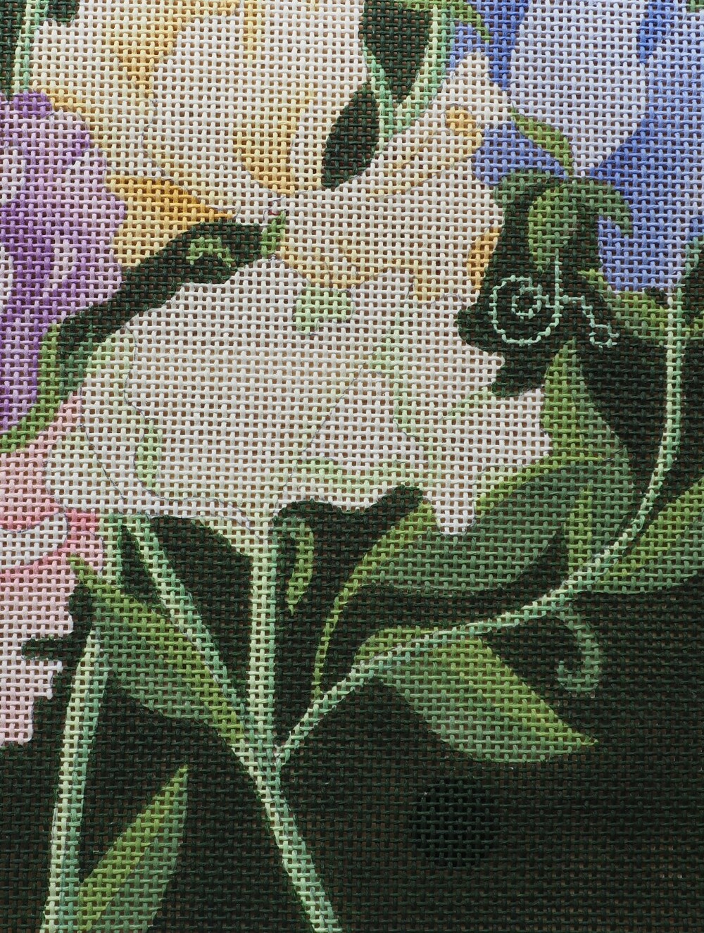 Dede Giant Sweet Pea 8992 Handpainted Needlepoint Canvas 14 in Large Floral Used - Picture 15 of 16
